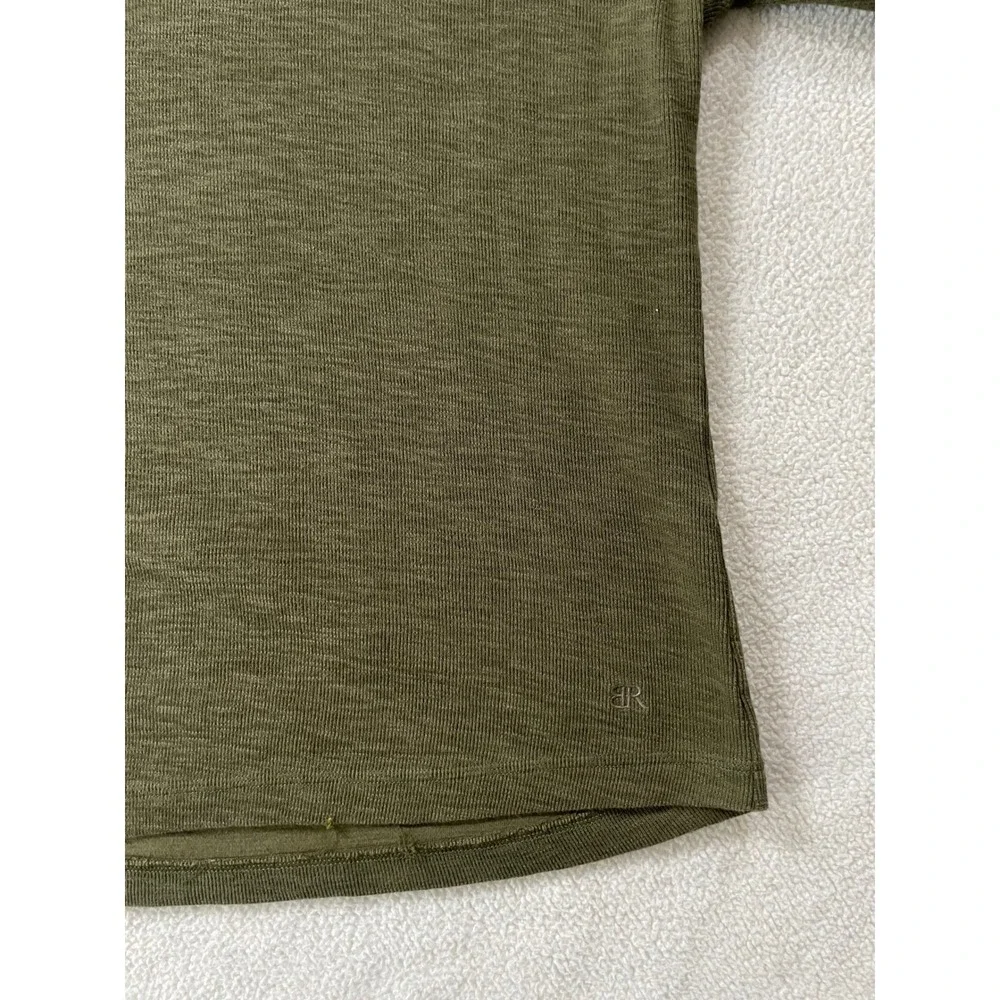 Banana Republic Mens Extra Large Sweatshirt Olive Green Slub Knit Raglan Sleeve